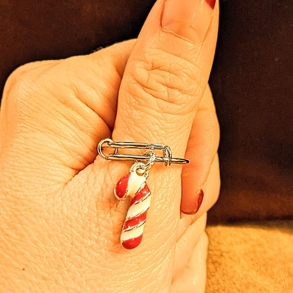 Candy Cane Expandable Charm Ring