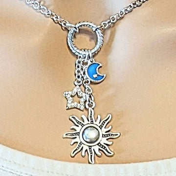 Celestial Charm Necklace, Silver