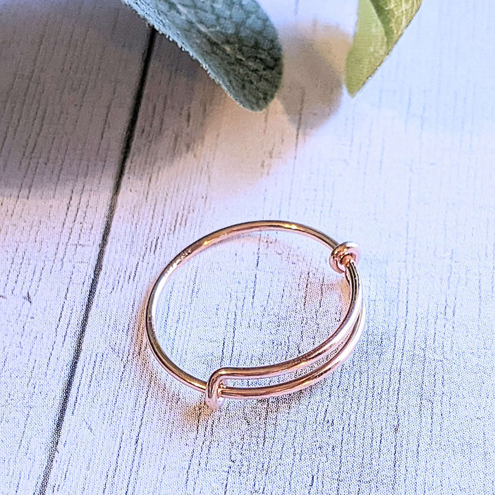 DESIGN YOUR Charm Ring, Adjustable Rose-Gold Filled charm dangle ring