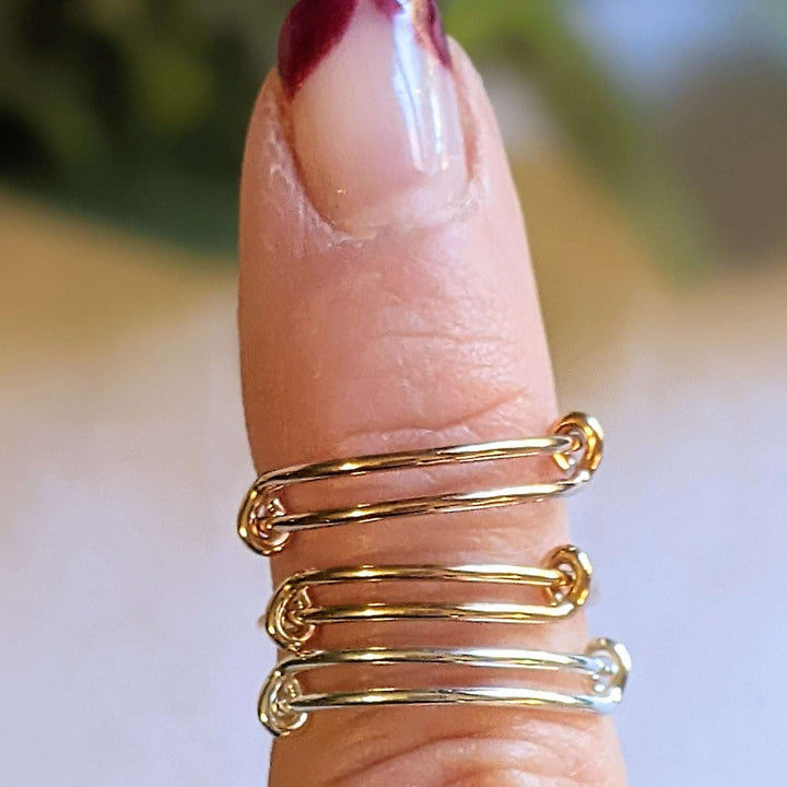 DESIGN YOUR Charm Ring, Adjustable Rose-Gold Filled charm dangle ring