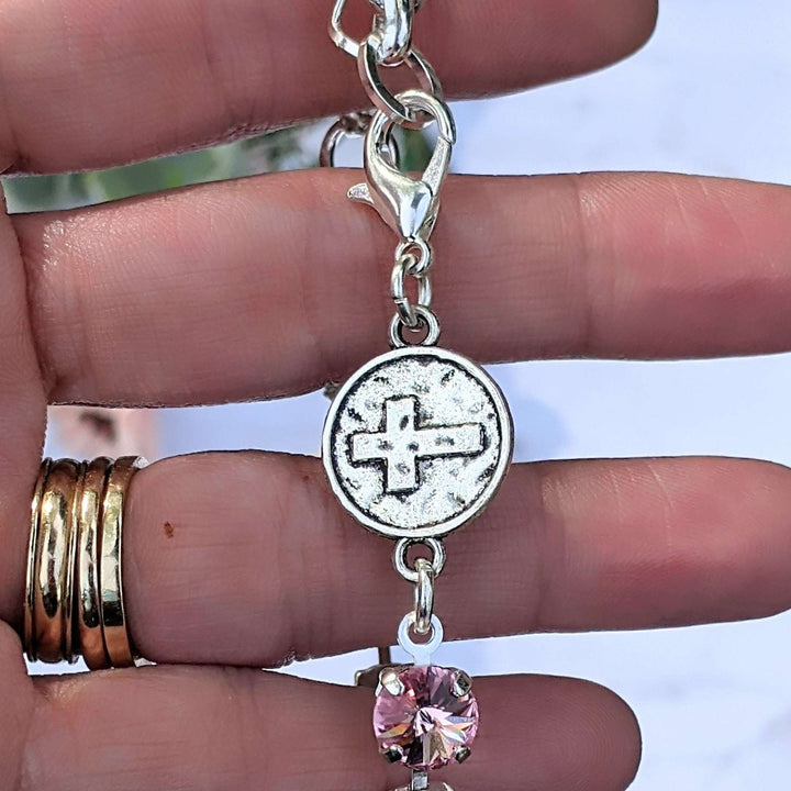 Faceted Crystal Cross Bracelet