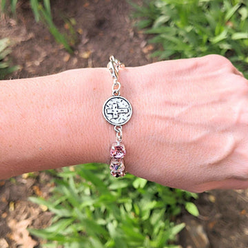 Faceted Crystal Cross Bracelet