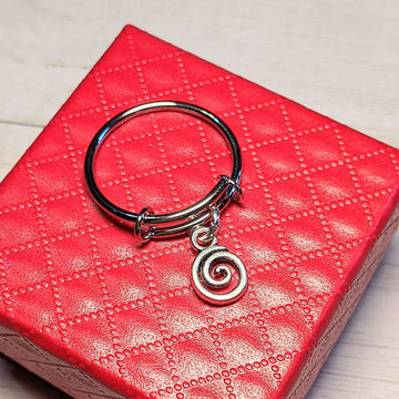 Fancy Swirl Expandable Charm Ring