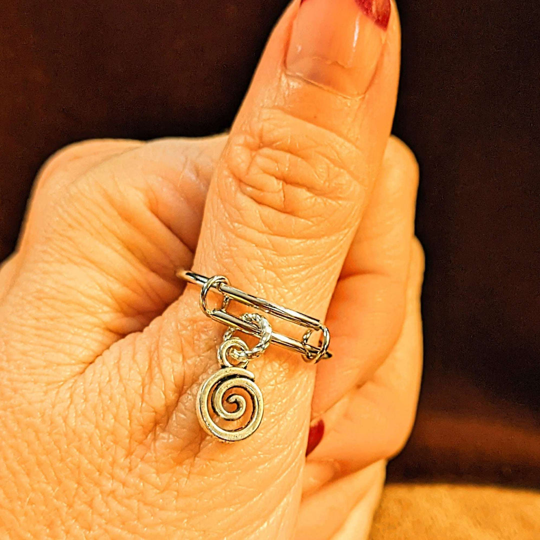 Fancy Swirl Expandable Charm Ring