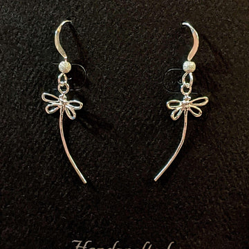 Flight of the Dragonfly dangle earrings - Gold / Sterling Silver Sterling Silver