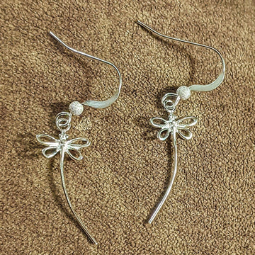 Flight of the Dragonfly dangle earrings - Gold / Sterling Silver