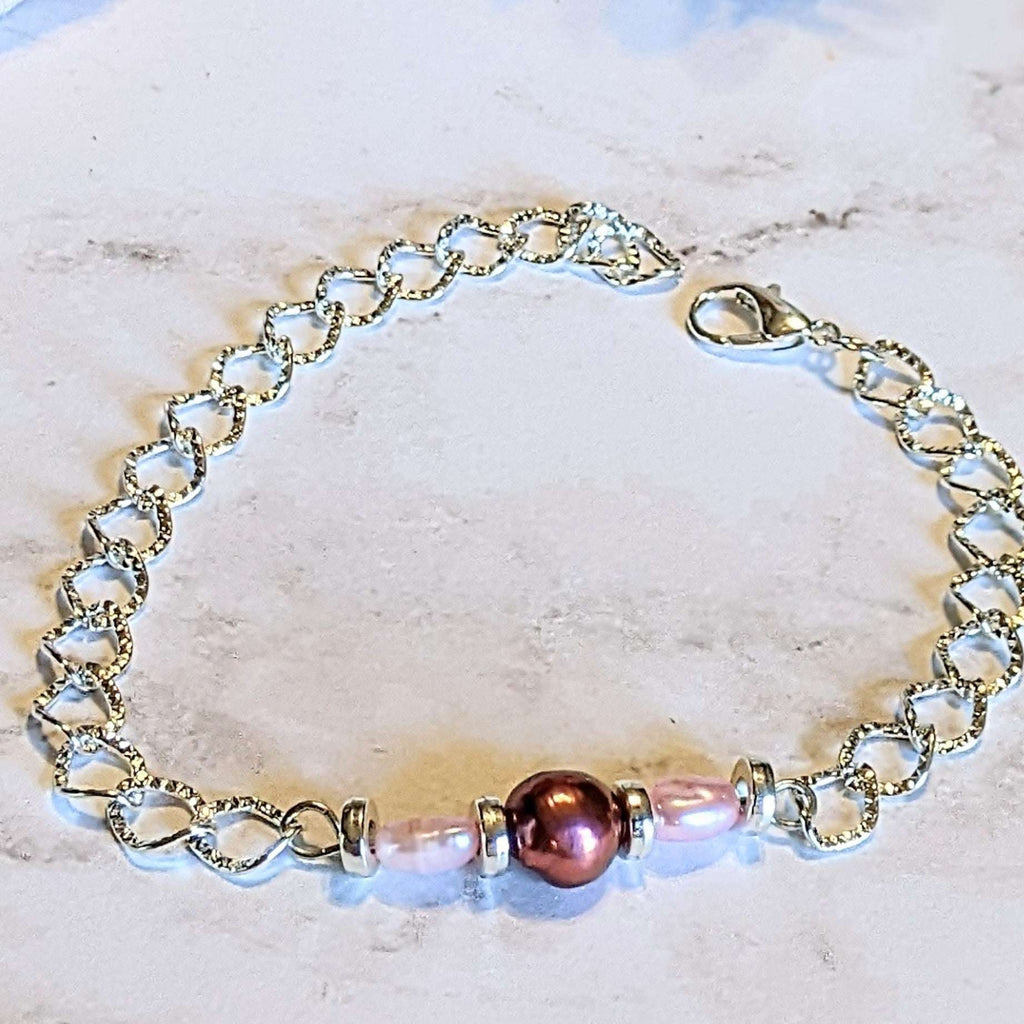 Freshwater Baroque Pearl Bracelet - Silver Romance