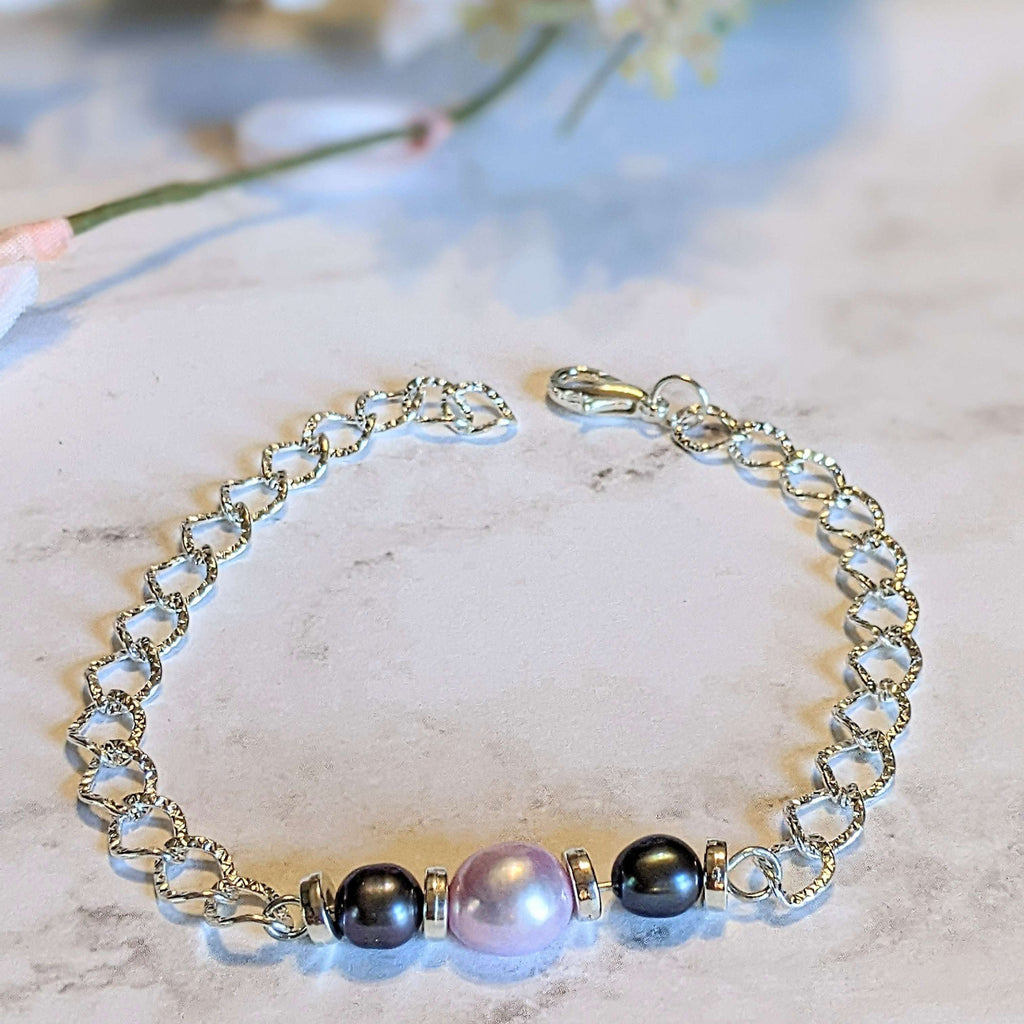 Freshwater Baroque Pearl Bracelet - Silver Classy Elegance