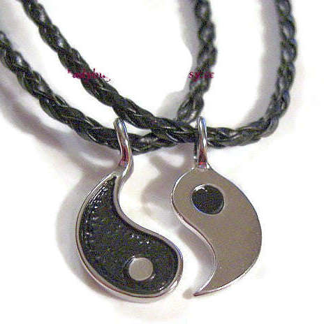 YIN and YANG faux leather Necklace Set, 22 inches