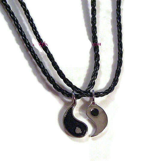 YIN and YANG faux leather Necklace Set, 22 inches