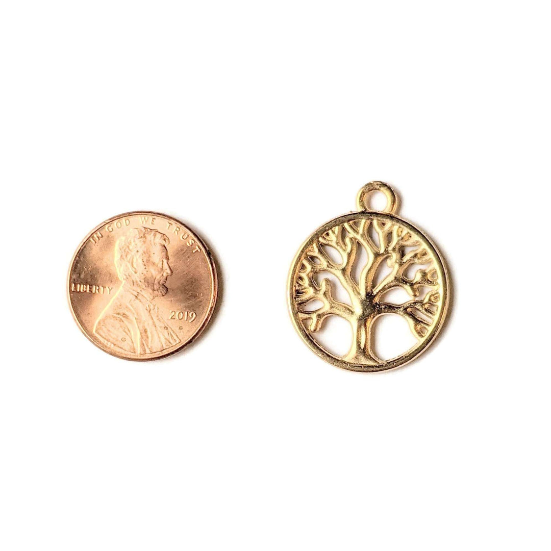 Matte Gold Tree of Life Charm