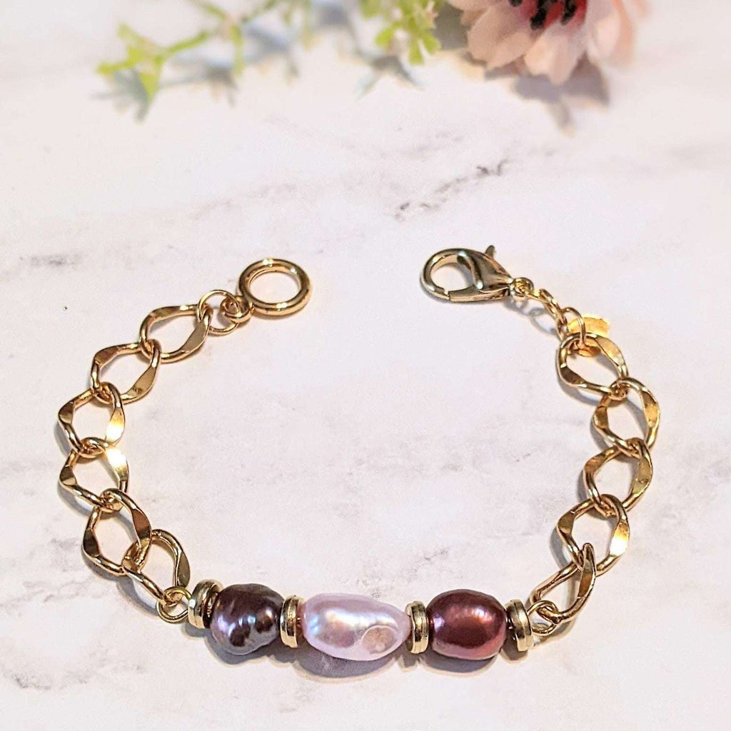 Natural Freshwater Baroque Pearl Bracelet - Gold Ambitious Romance