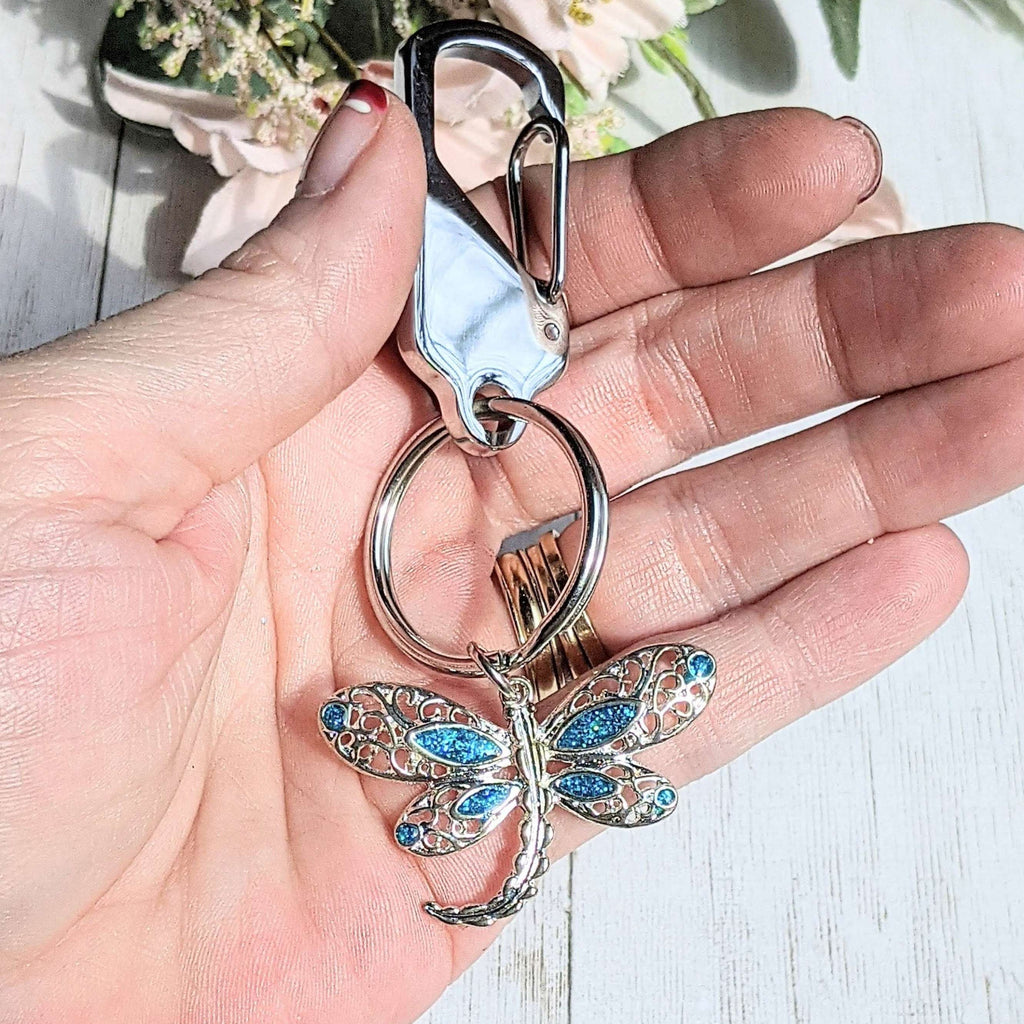 Blue Dragonfly Keychain/Purse Clip