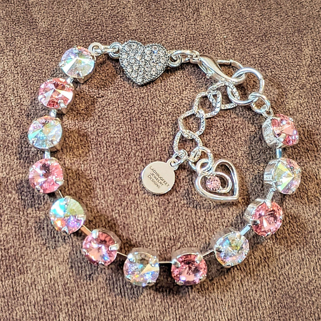 Rhinestone Heart Faceted Crystal Bracelet