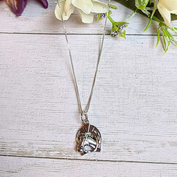 Sterling Silver Horse Pendant charm necklace, 22 inch